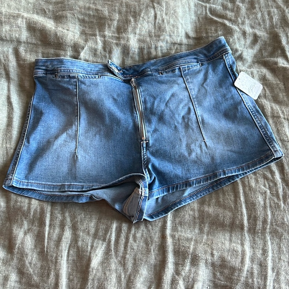 Free People Light Blue Denim Jean Shorts